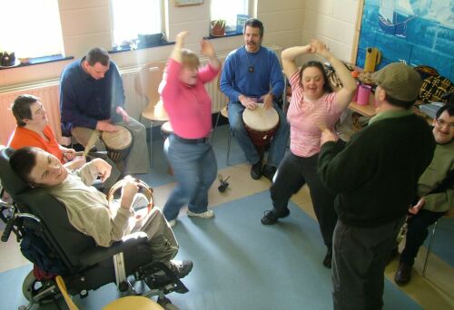 Drumming workshops at Co-Action Bantry, facilitated by Thomas Wiegandt